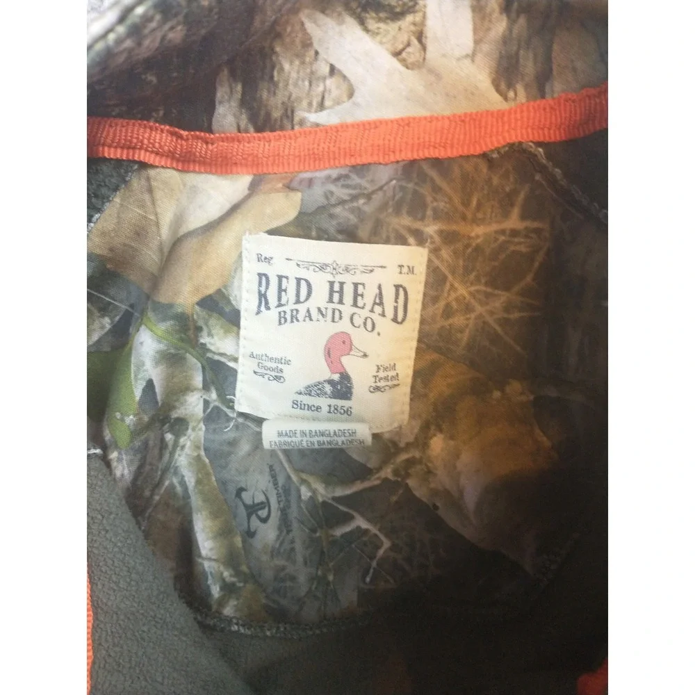RedHead Mens True Timber Camo Quarter Zip Fleece Pullover Jacket Medium Brown